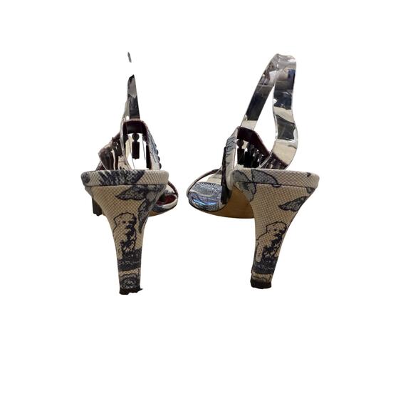 🌿 STAUD Beaded Toile-Print Heels – Size 39.5 - Picture 3 of 7